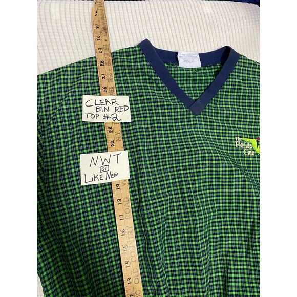 Vintage Starbus Weather Screen Green Plaid The Florida Club Pullover Large USA - Picture 4 of 10